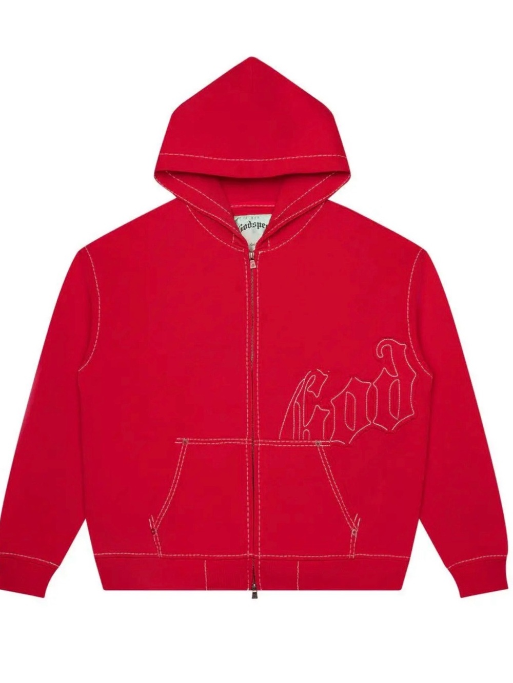 Godspeed Athleisure Red Full Zip Hoodie Graphic M NWT
